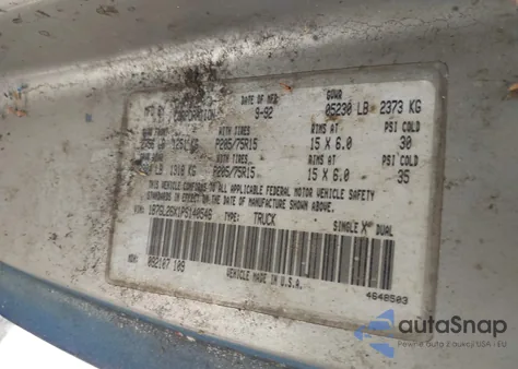 1993 Dodge Dakota from USA, damaged, VIN 1B7GL26X1PS140546